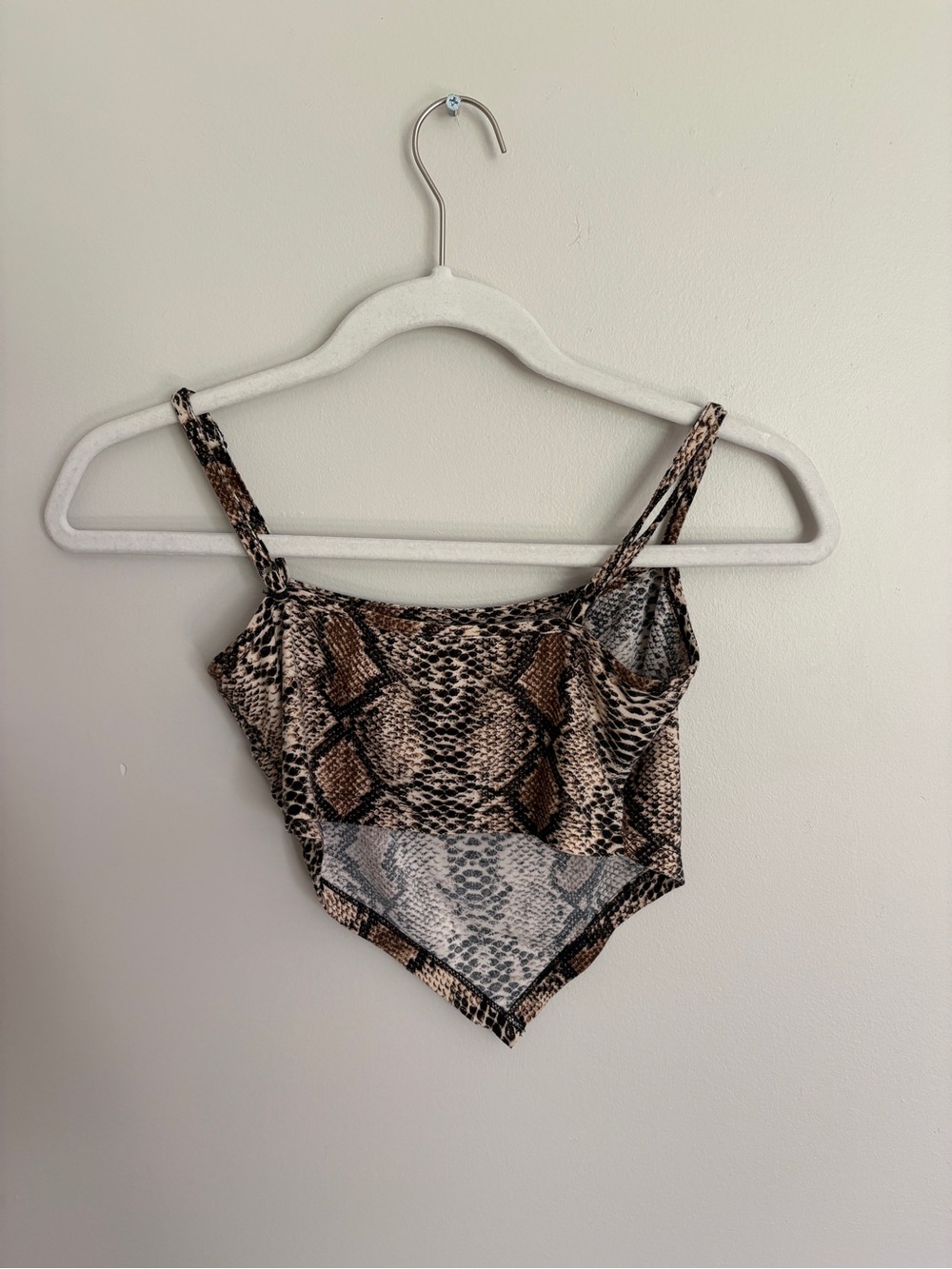 SHEIN Snake Print Top in Brown and Black Spaghetti Strap Cropped - Picture 3 of 3
